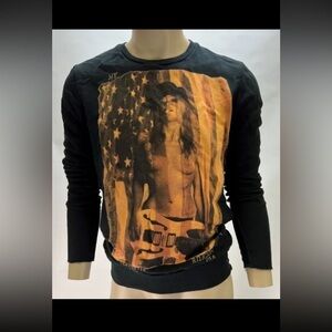RELIGION Men's Patriot Sweatshirt Pullover Long Sleeve Jet Black Size L NWT